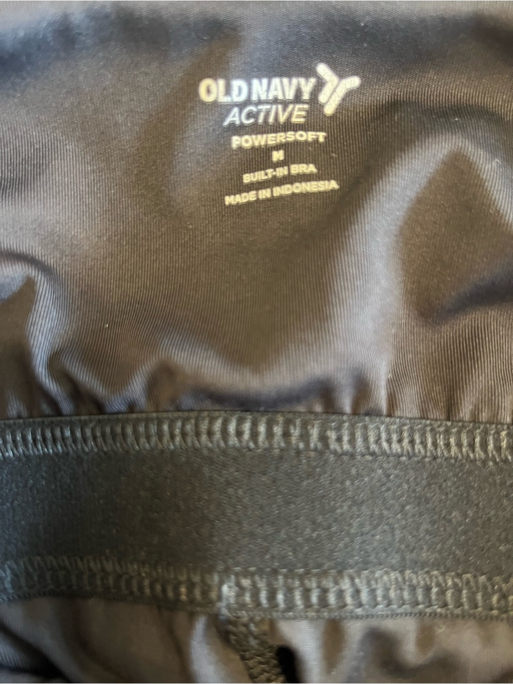 Old Navy PowerSoft Square-Neck Athletic Dress Black Built-In-Bra Size L - Picture 3 of 3